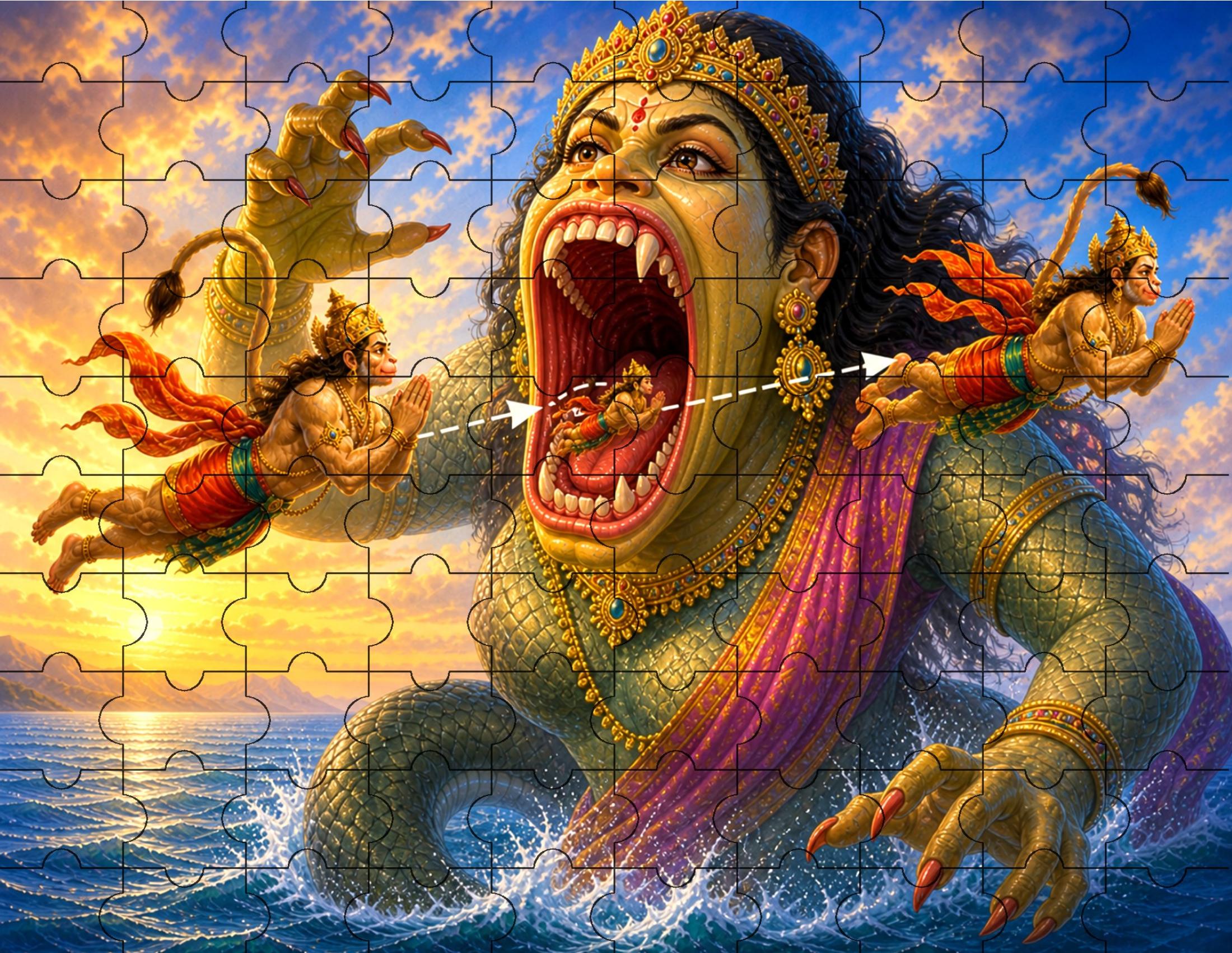 Hanuman & Surasa — 300 Piece Epic Puzzle
